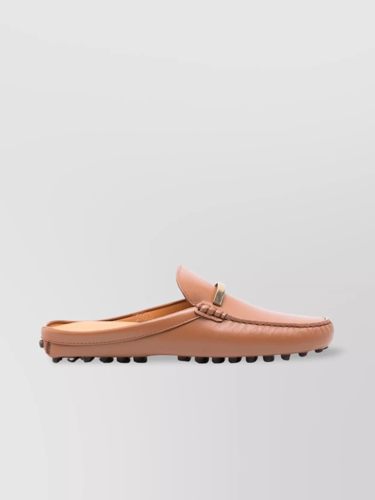 サンダル・ミュール Tod's `Nuovo Gommino` Slippers Man BLACK Gommino Bubble Mules in Leather