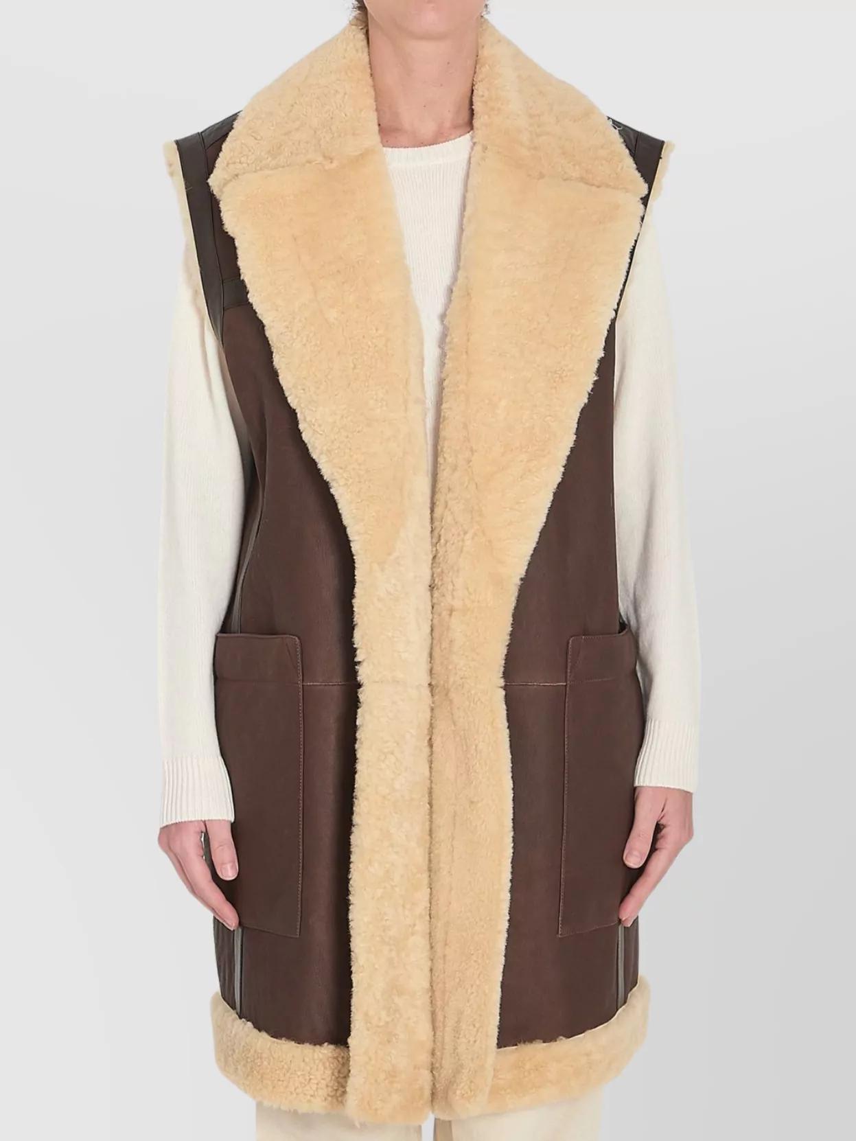 ベスト・ジレ Bottega Veneta Shearling Long Vest Bottega Veneta Waistcoats and gilets for Women | Online Sale
