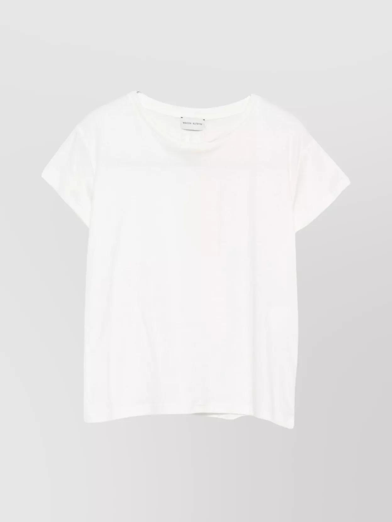 Tシャツ・カットソー MAGDA BUTRYM FW25 CROP T-SHIRT (108321 WHITE) Magda Butrym White Knotted T-shirt Magda Butrym
