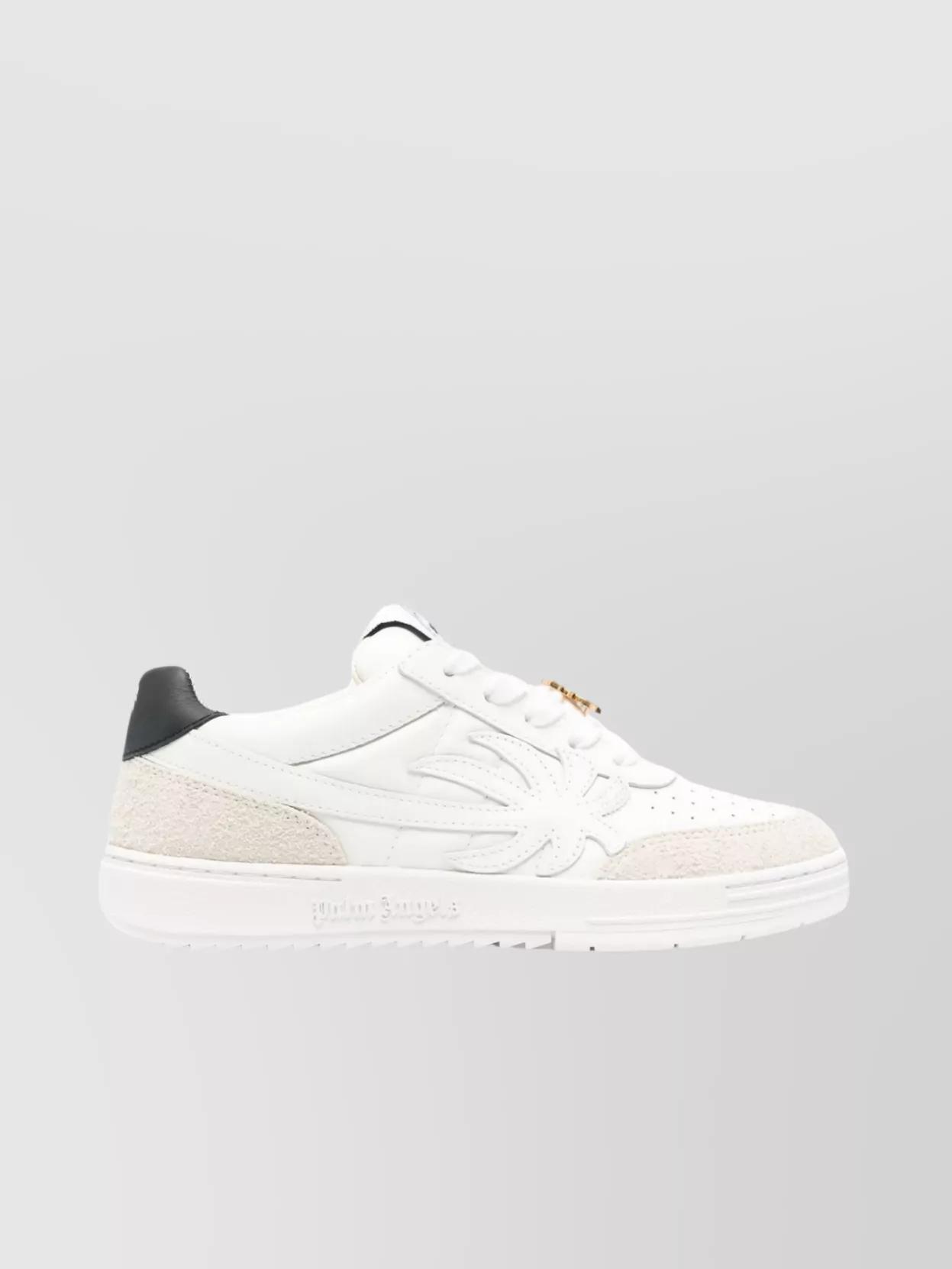 Palm Angels University Sneakers With Suede Leather Finishes in Natural
