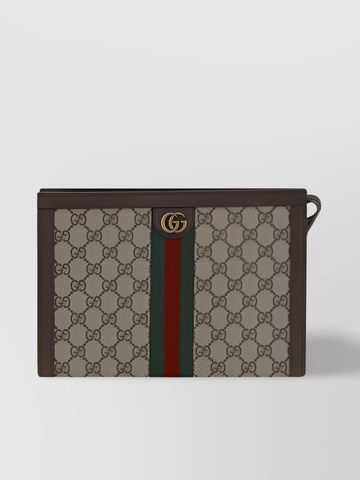 Gucci Logo-Print Beauty Case Clutch Bag in Gray for Men | Lyst