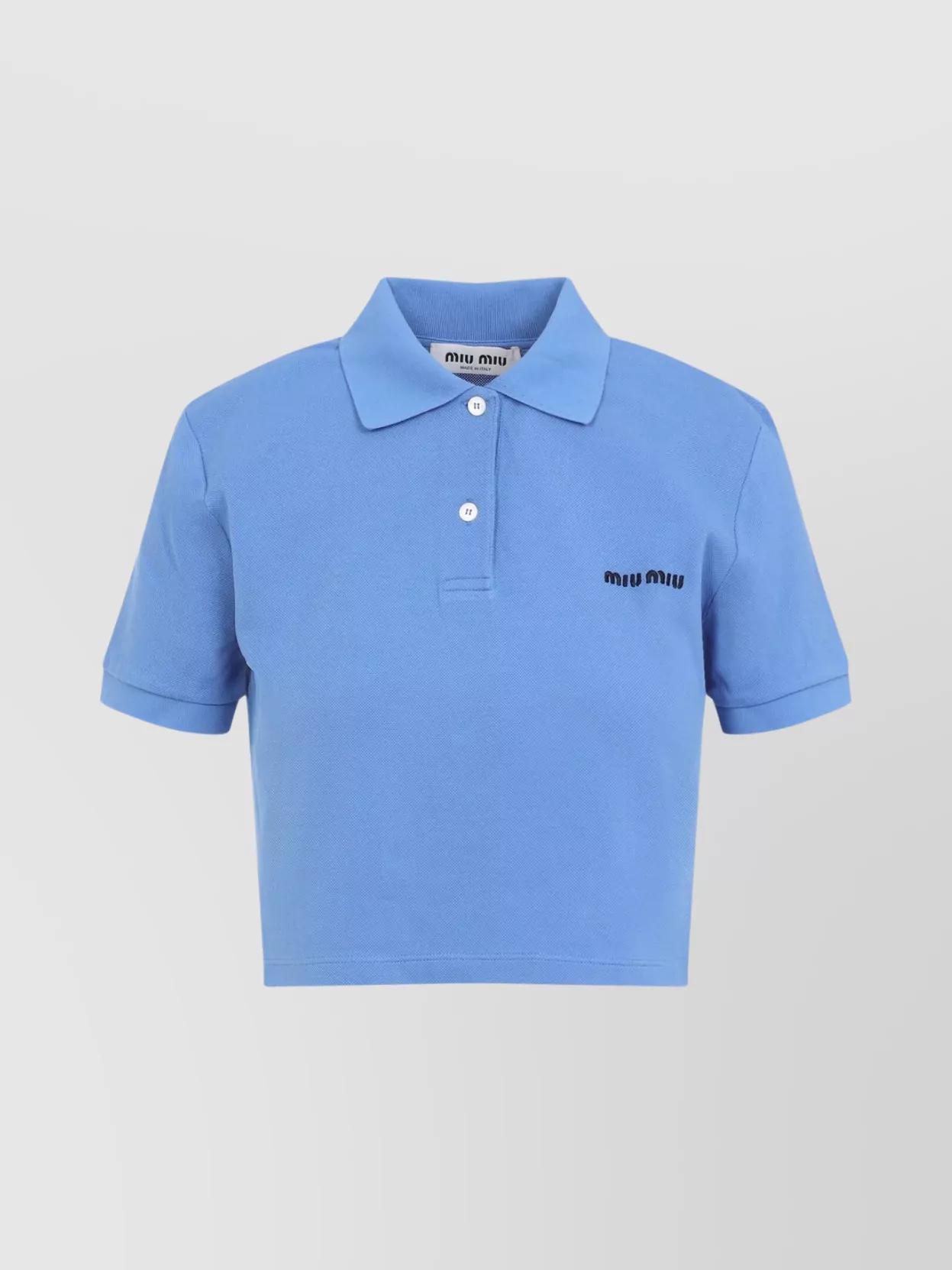 トップス MiuMiu Archive Sky Blue Polo Shirt トップス MiuMiu Archive Sky Blue Polo Shirt - トップス