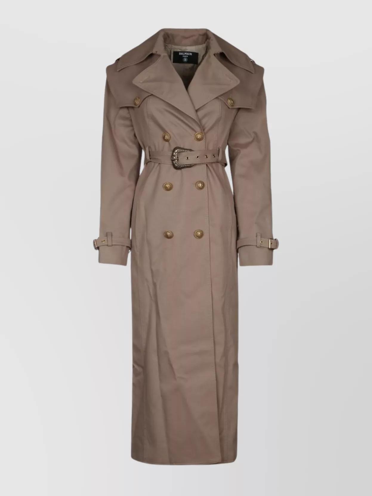 【関税＆送料込み】Balmain Trench Belted trench coat in lambskin leather black black - Women