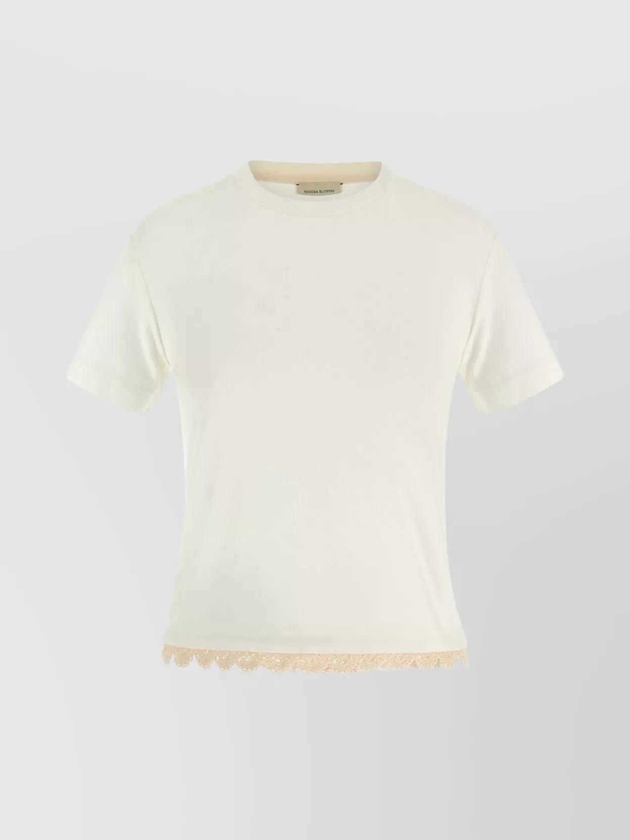 Tシャツ・カットソー MAGDA BUTRYM FW25 CROPPED T-SHIRT (181425 CREAM) Women's Tops | Magda Butrym | Official Womenswear Luxury
