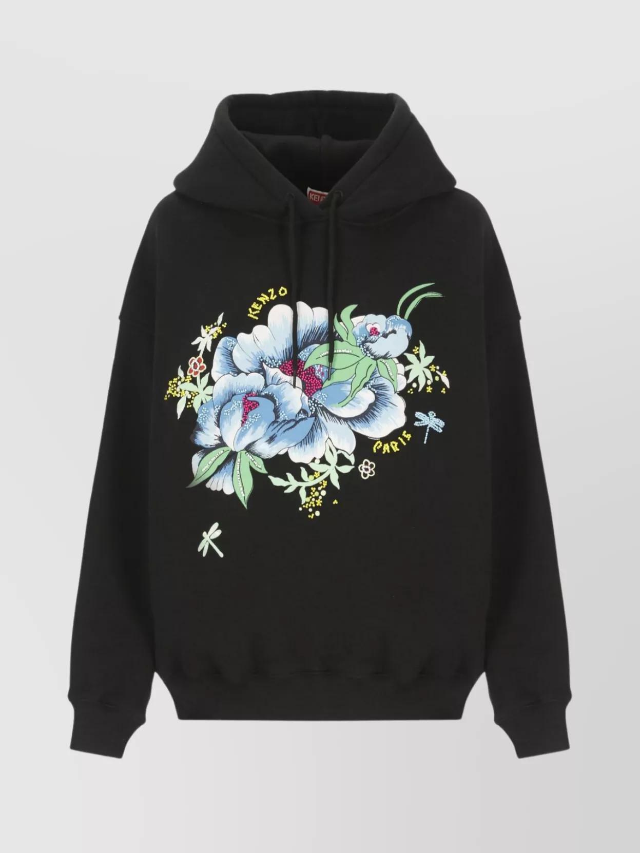 パーカー・フーディ Kenzo Embroidered Black Hoodie With Floral Motif KENZO Hoodies for Women | Online Sale up to 60% off | Lyst