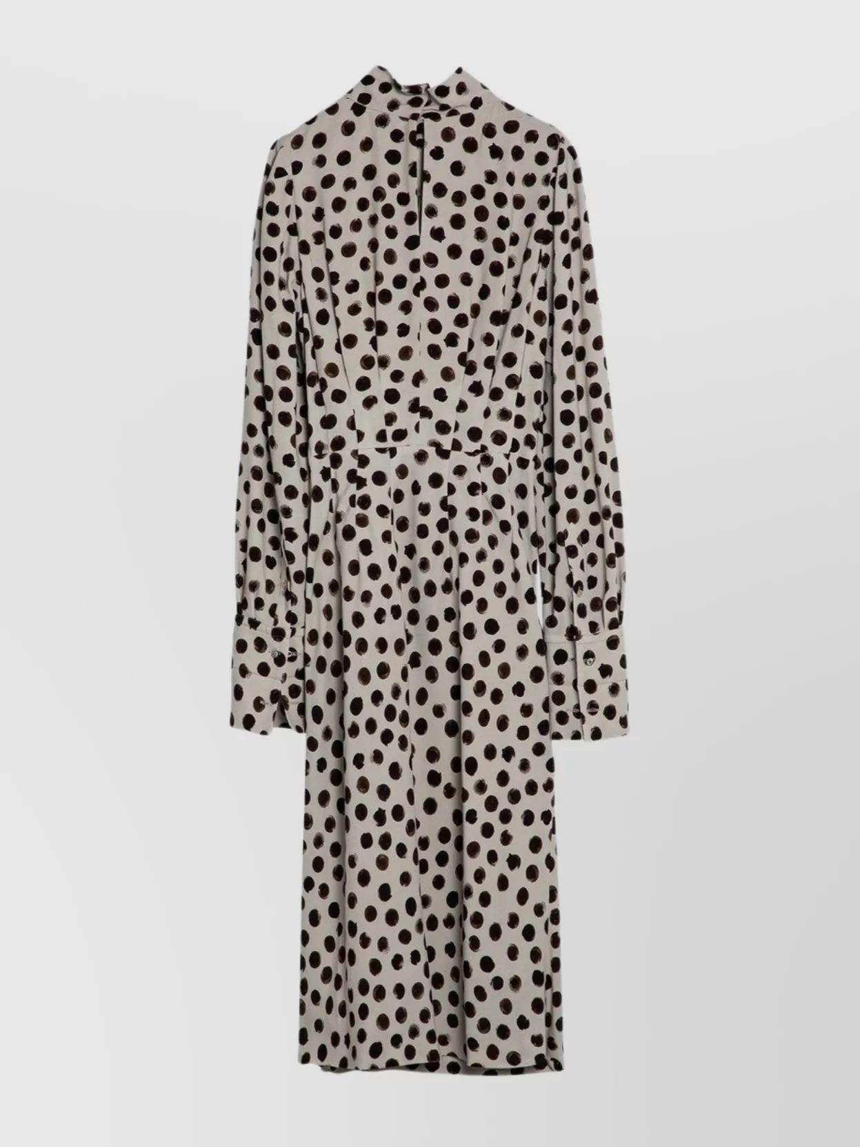 Dries Van Noten ピンストライプ ミディドレス ネイビー Dries Van Noten ピンストライプ ミディドレス ネイビー