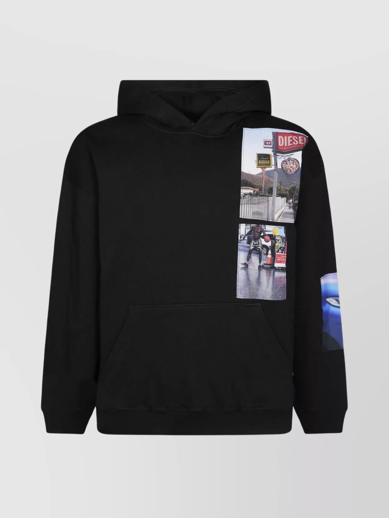 パーカー・フーディ Diesel Distressed Black Hoodie With Kangaroo Pocket Diesel Distressed Black Hoodie With Kangaroo Pocket | THE LIST
