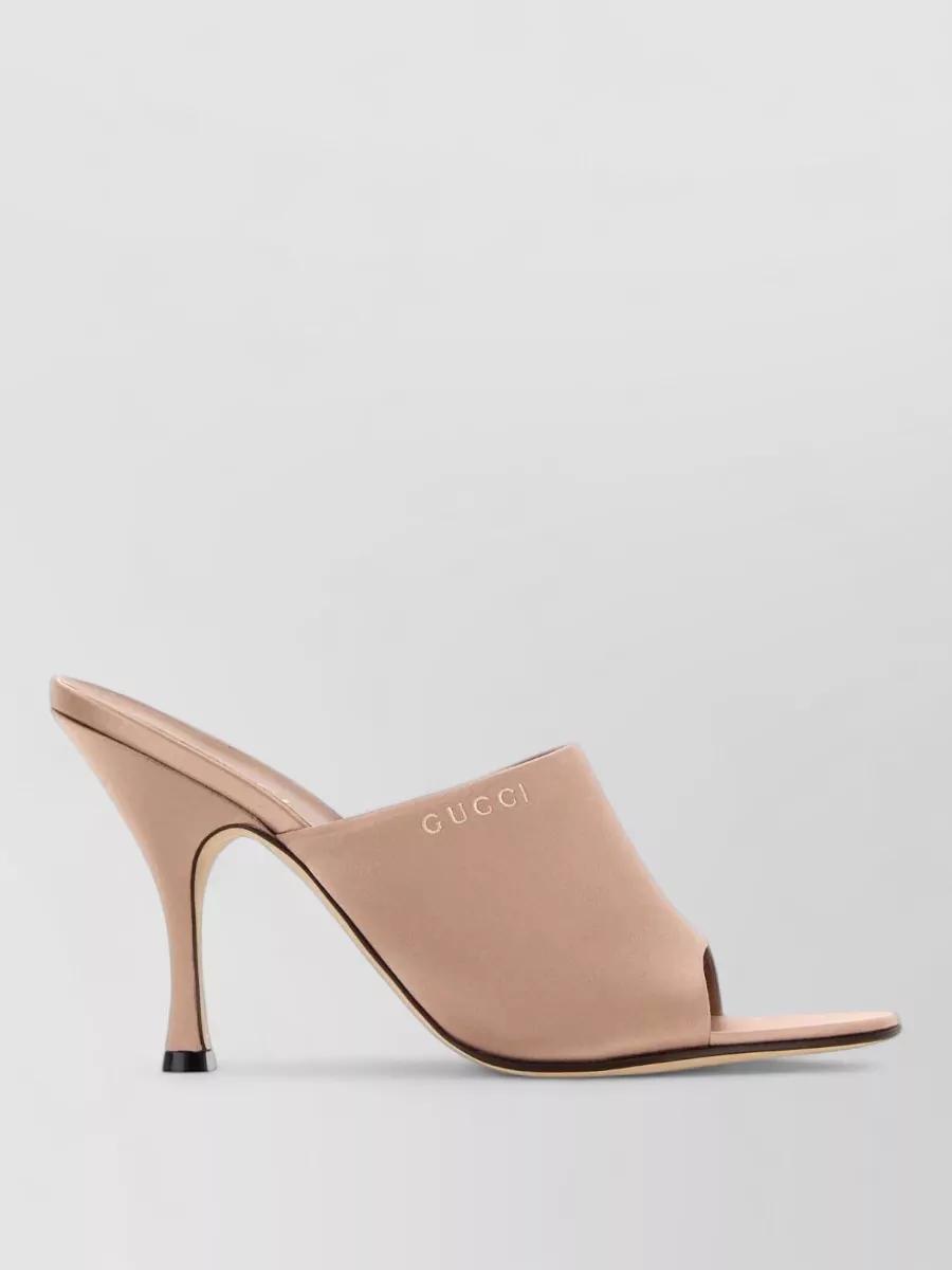 Gucci Satin Mules in Pink | Lyst