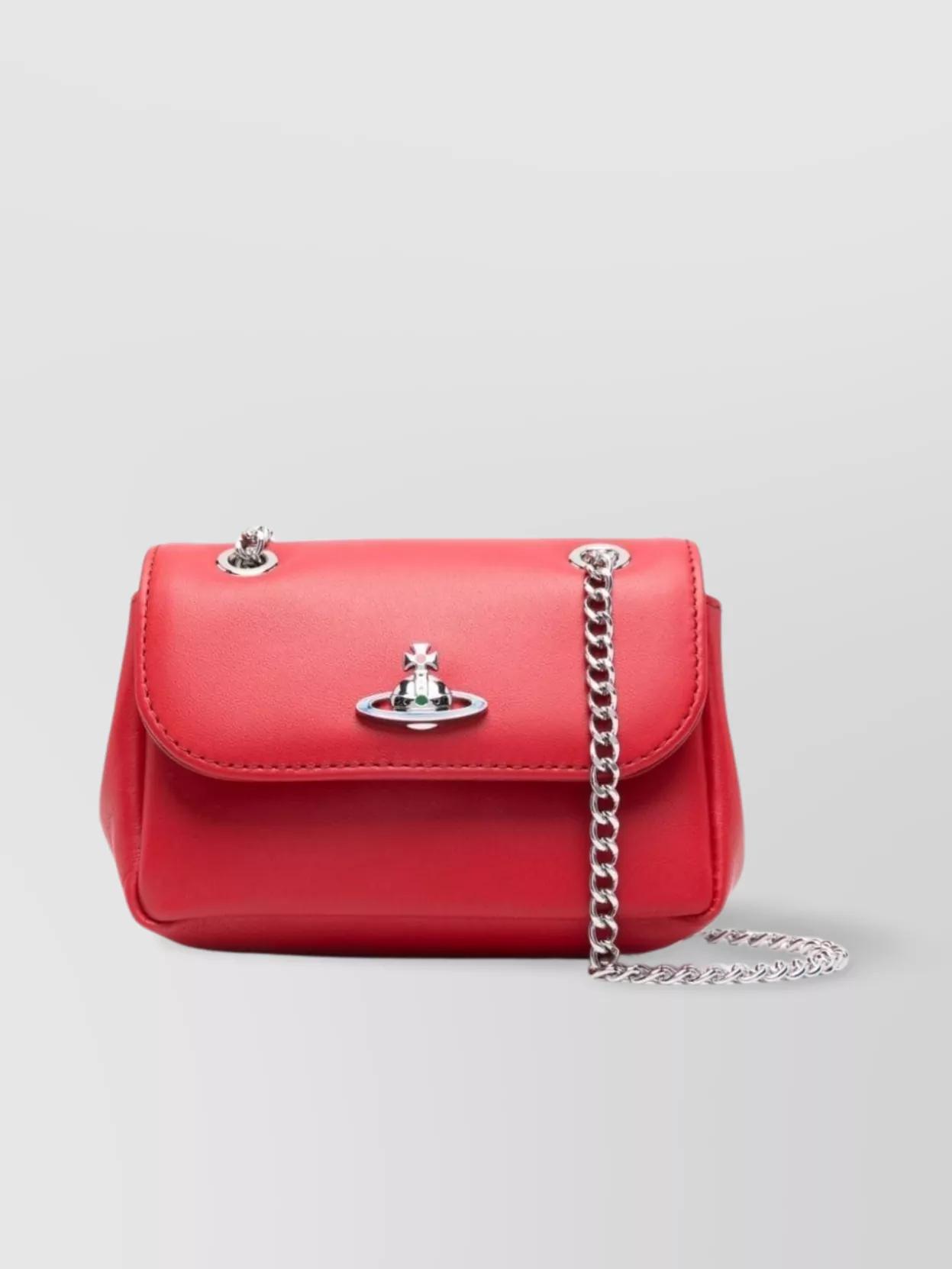 ショルダーバッグ・ポシェット Vivienne Westwood Vegan Grain Small Chain Bag Red Vivienne Westwood Red Grain Leather (Vivienne Westwood Re
