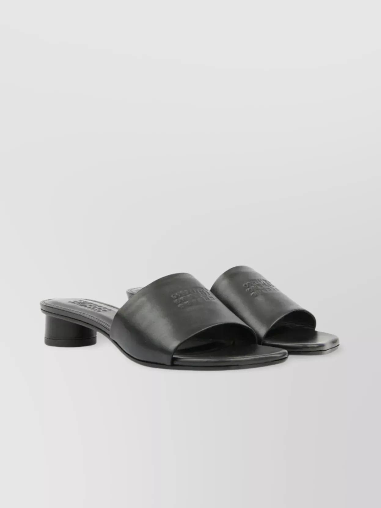 サンダル・ミュール Mm6 By Maison Margiela Leather Mules Maison Margiela MM6 Black Patent Leather Peep Toe Mules