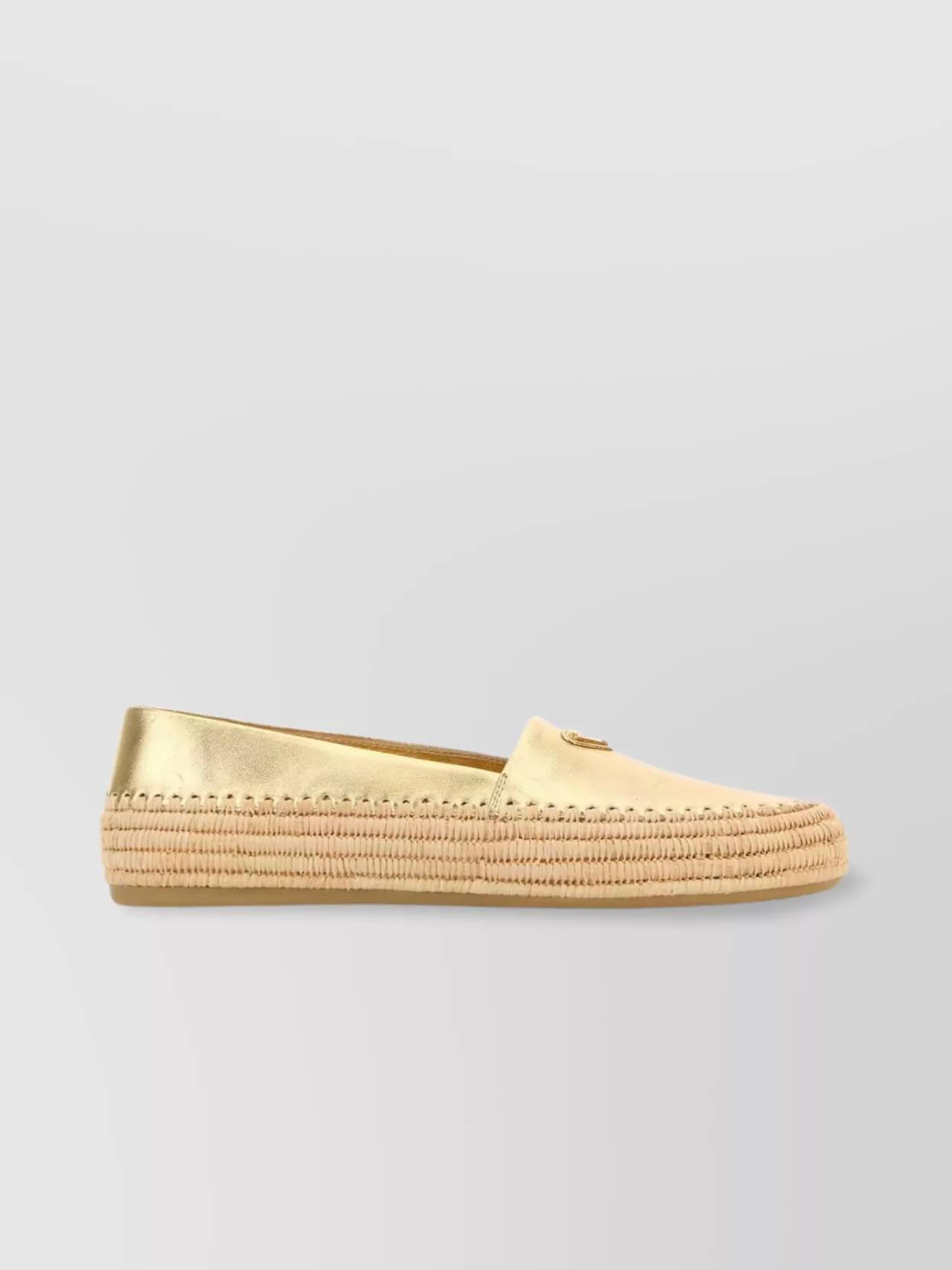 シューズ・サンダルその他 Prada White Leather Espadrilles Women's Prada Espadrille shoes and sandals | Lyst