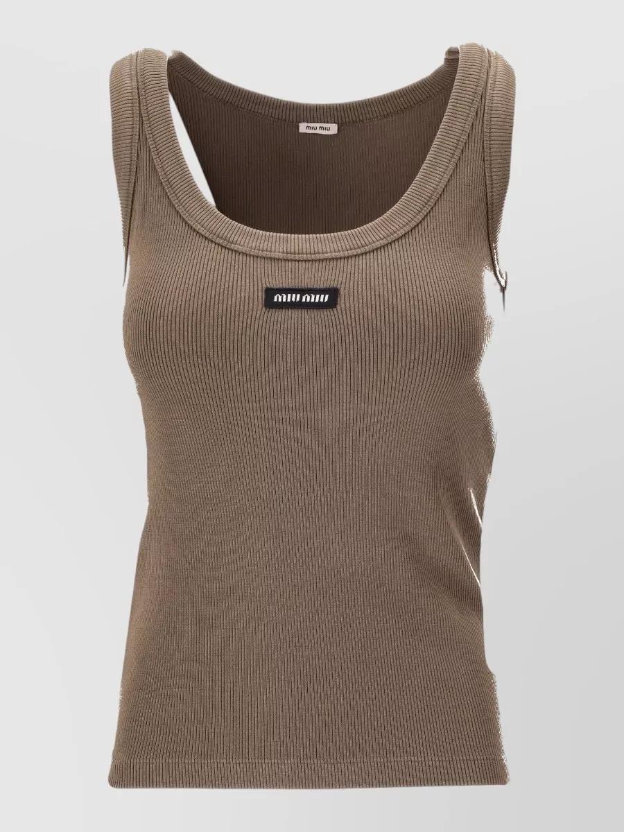 【値下げ中】miu miu タンクトップ グレー Miu Miu Sleeveless and tank tops for Women | Online Sale up to 34