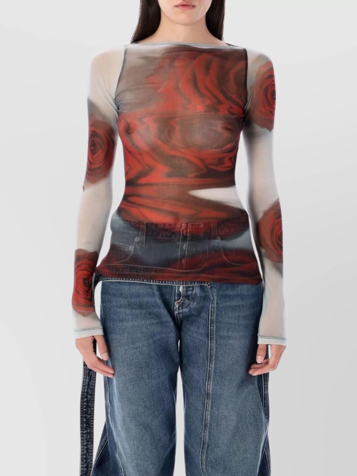 Tシャツ・カットソー JEAN PAUL GAULTIER THE WOOD PRINT LONGSLEEVES TOP Jean Paul Gaultier JPG long sleeve shirt