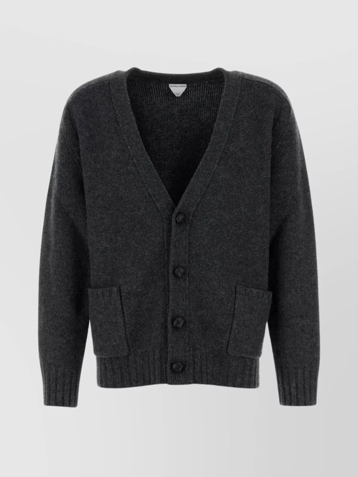 ジャケット BOTTEGA VENETA Black Wool Blend Cardigan Bottega Veneta - Wool cloth jacket black - The Corner
