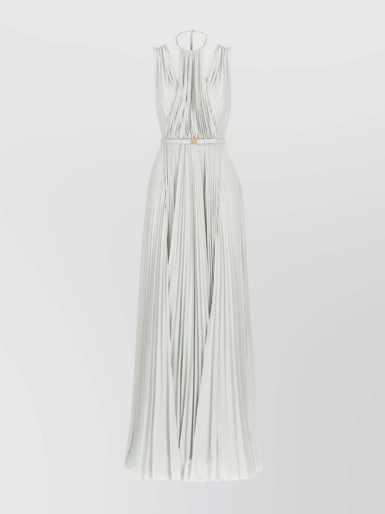 在庫限り◆Elisabetta Franchi Ruffled Maxi Dress in ette Elisabetta Franchi corset-style Crepe Maxi Dress | Black