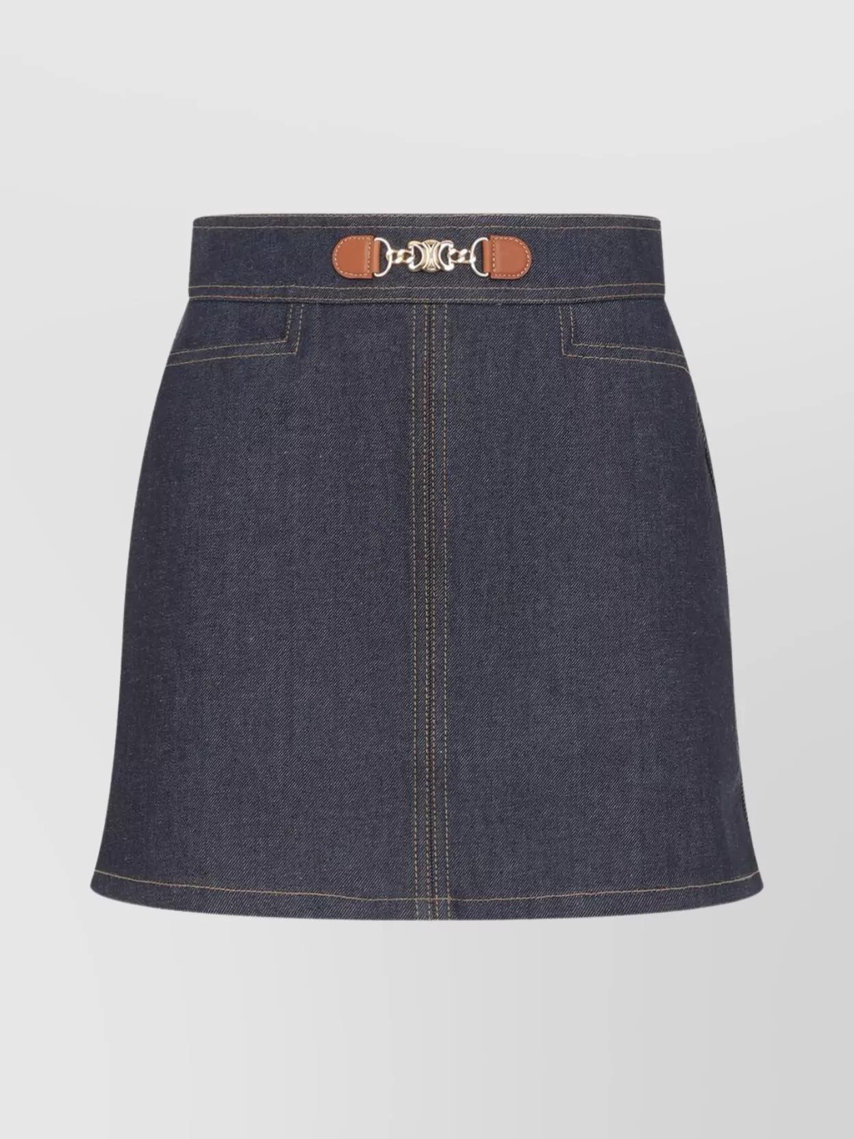 ワンピース CELINE Women Mid Skirts RR06R0842 07IA BLUE Blue Celine Skirts for Women | Lyst