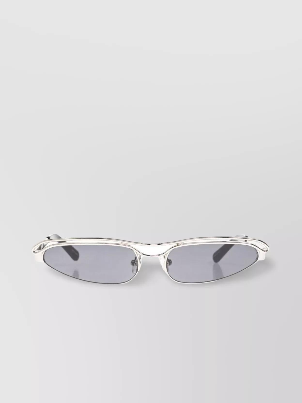 サングラス THE ATTICO Woman Sunglasses Grey ATTICO50C4SUN C4 THE ATTICO Oval Sunglasses in Silver & Grey | FWRD