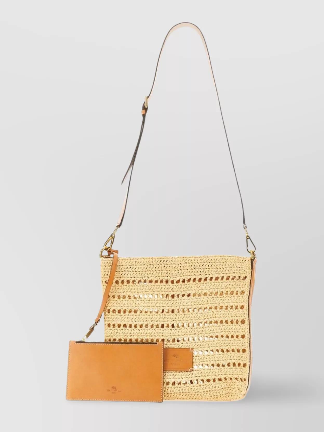 Etro Perforated Raffia Shoulder Bag in Natural for Men | Lyst