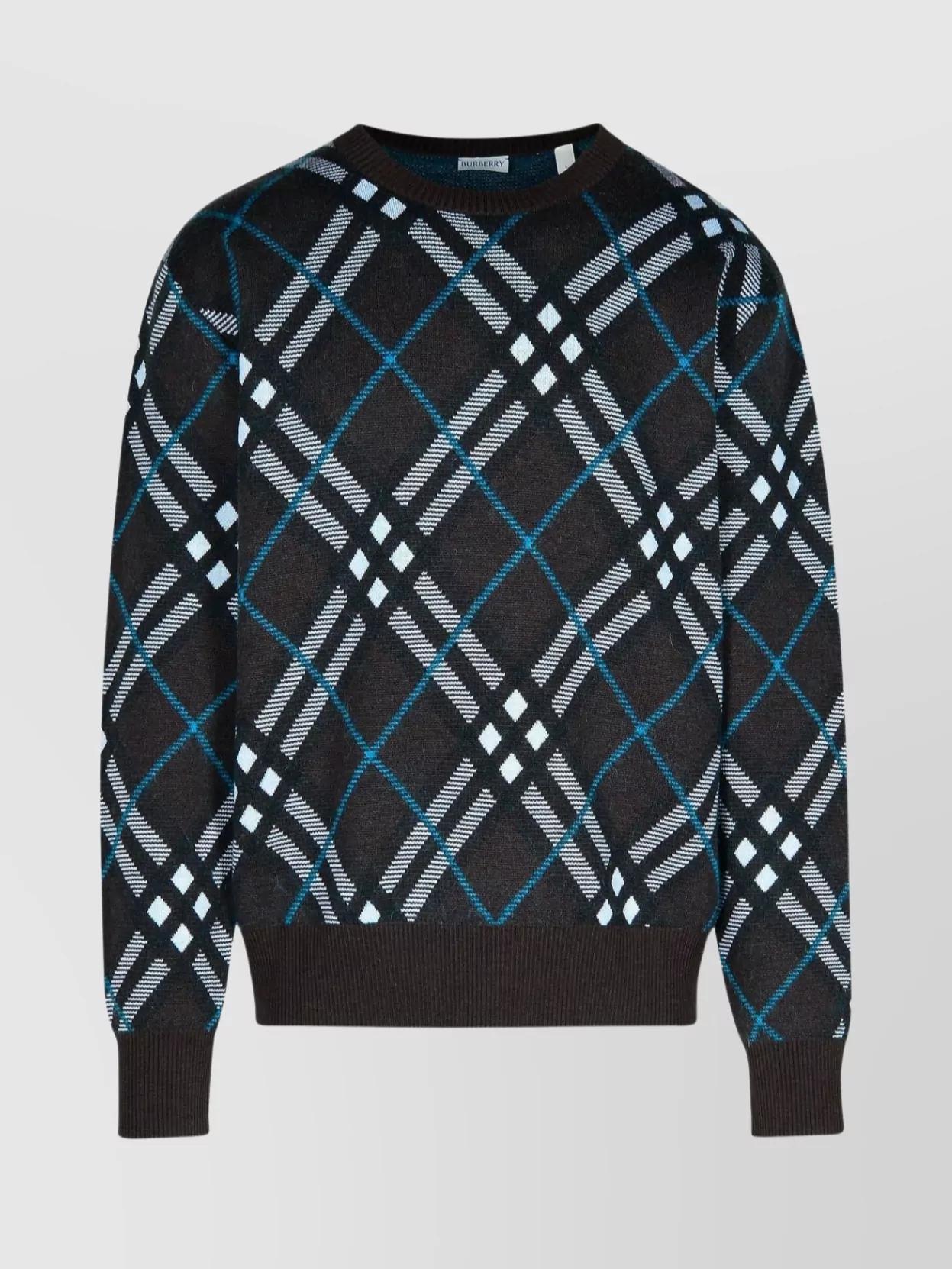 Burberry outlets blue crewneck sweaters for men