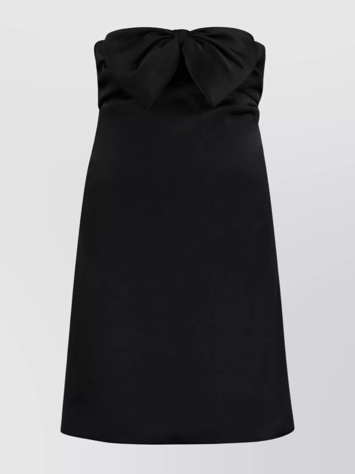 ワンピース Saint Laurent Black cupro mini dress Saint Laurent Black Cupro Mini Dress In 1000 | ModeSens