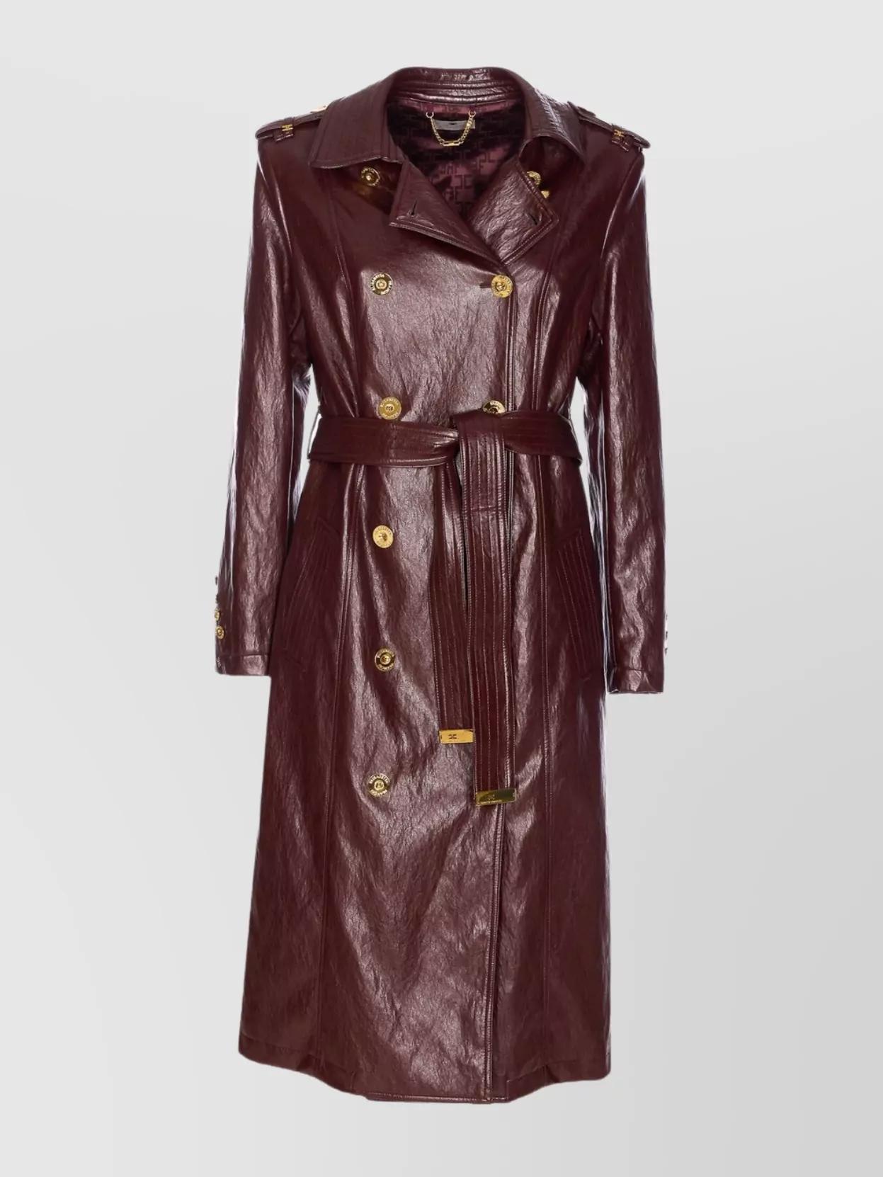 コート ELISABETTA FRANCHI GL00151E2DC8 Coats Elisabetta Franchi double-breasted stretch crepe jacket for