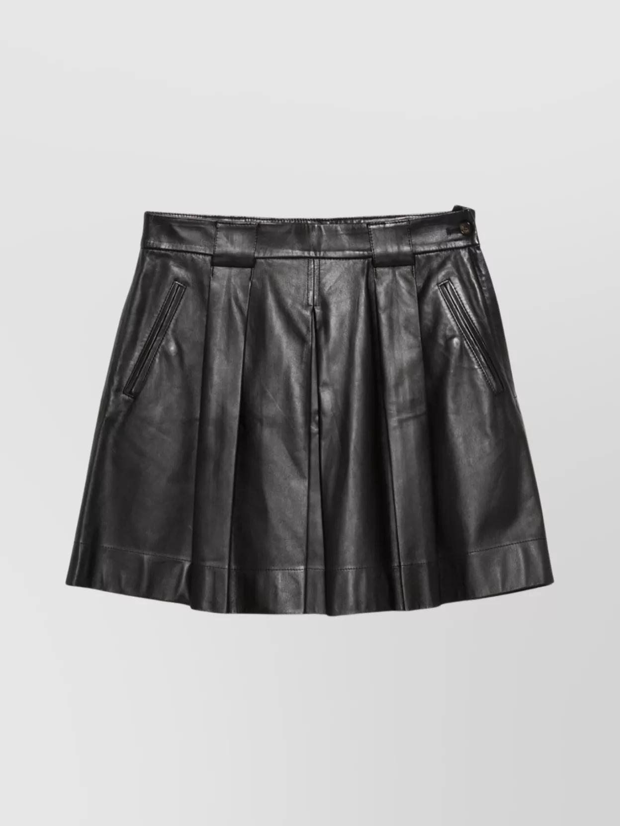 スカート EMPORIO ARMANI Design Skirt Emporio Armani Pleated Striped Side-Slit Midi Skirt | Neiman