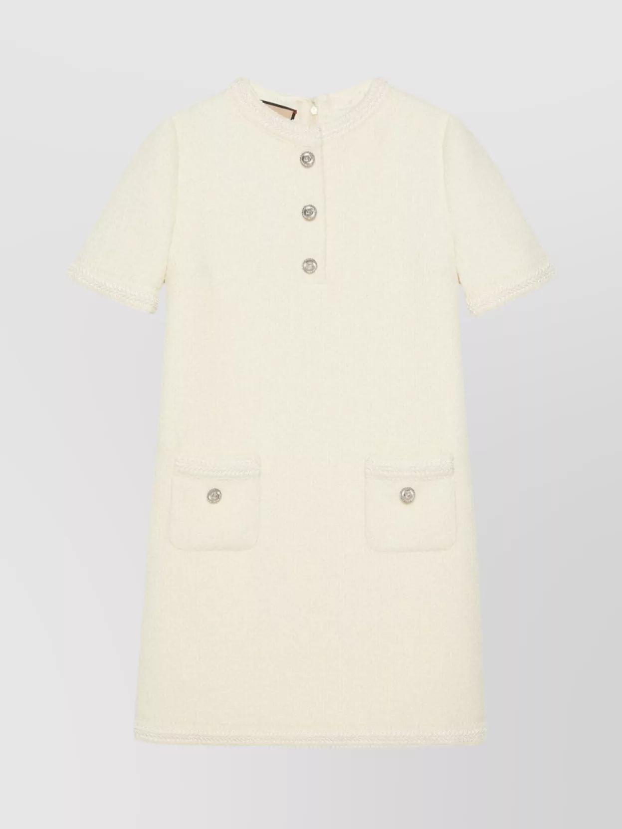 embroidered gg wool tweed mini dress GG Tweed Lam Mini Dress