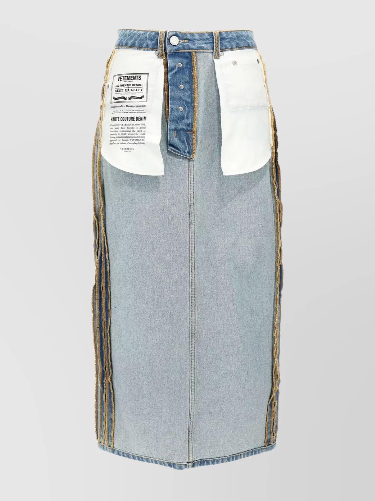 【関税込み】VETEMENTS Vetements Paris Monogram Mini' skirt Vetements Reversible High-Waisted Patch Pocket Skirt in Blue