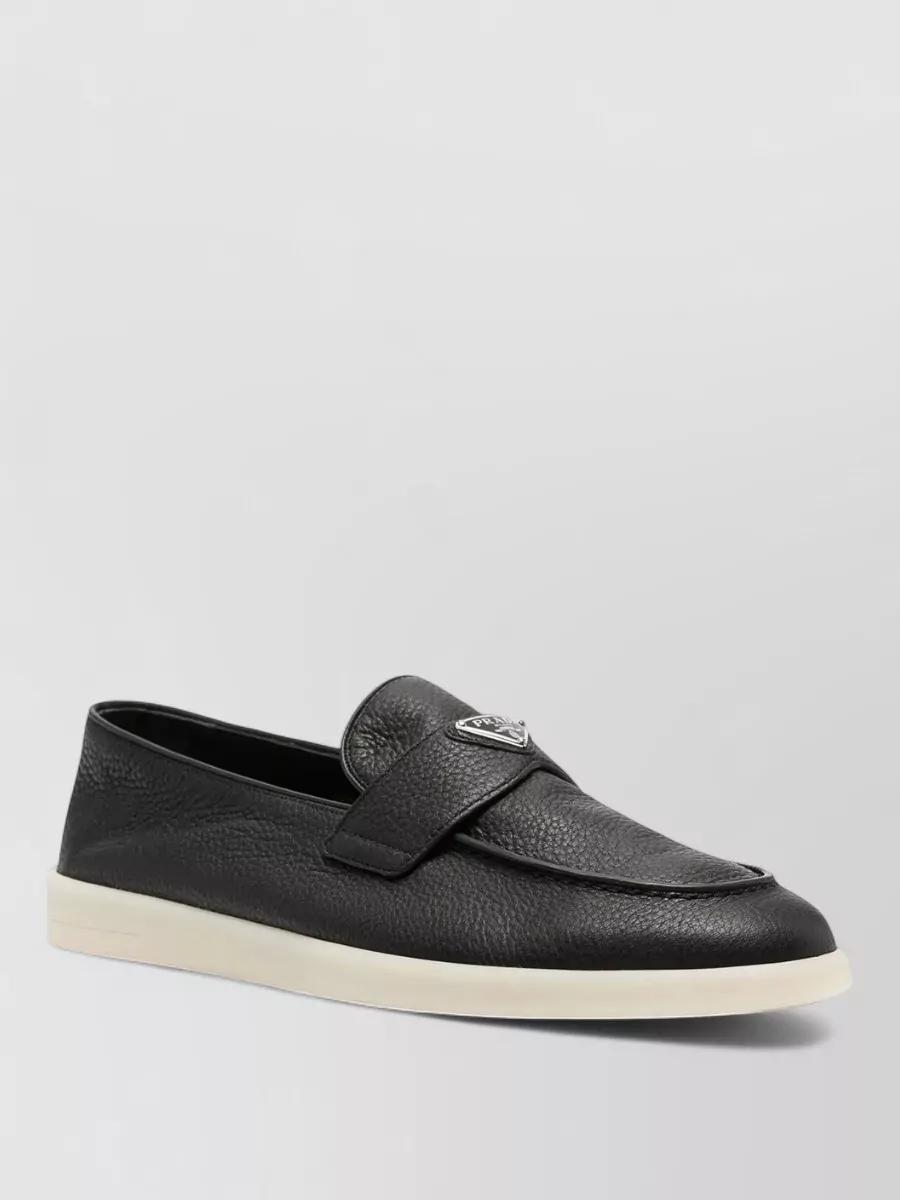 Prada Gray Calf Leather Bos Taurus Slip-On Men\'s Loafers Prada Calf Leather Loafers in Black for Men | Lyst main image 3