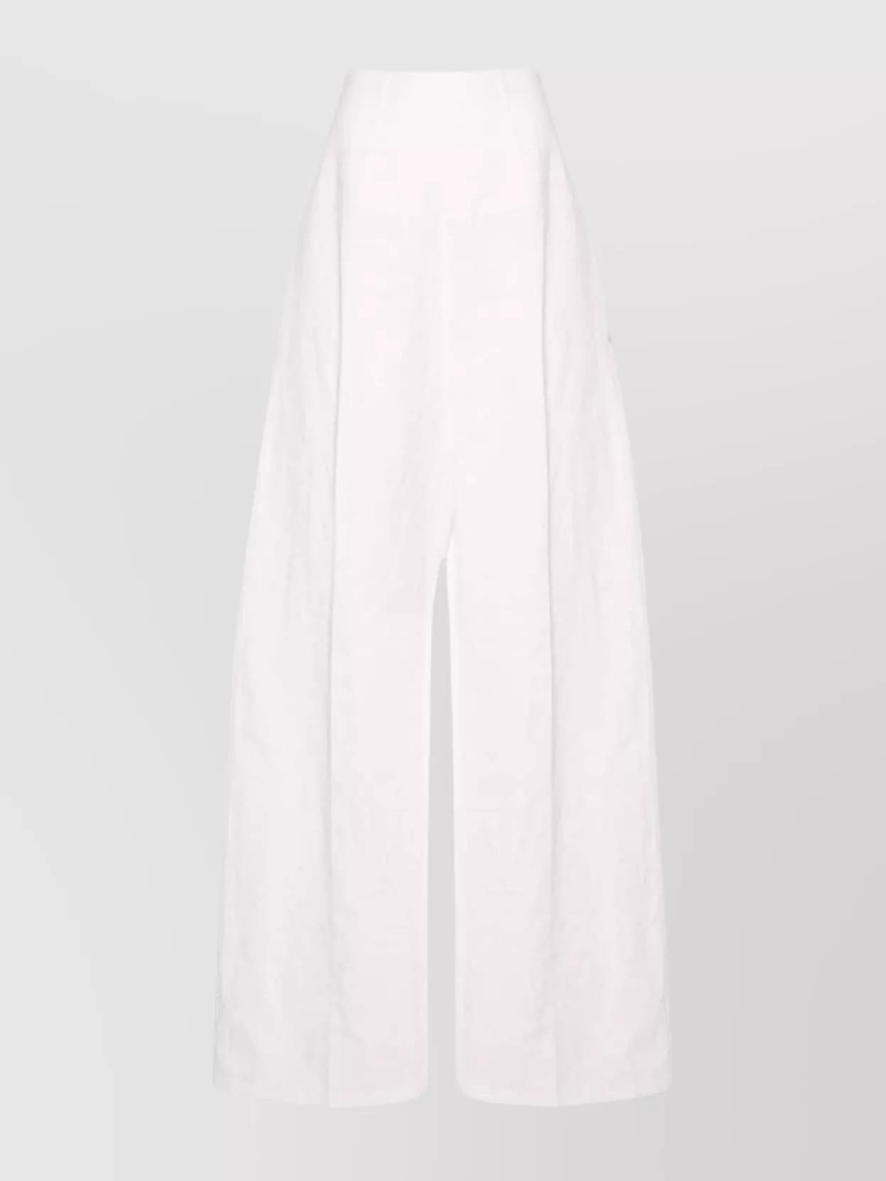 パンツ SPORTMAX LINEN AND COTTON BLEND TROUSERS Sportmax Linen And Cotton Blend Trousers in White | Lyst