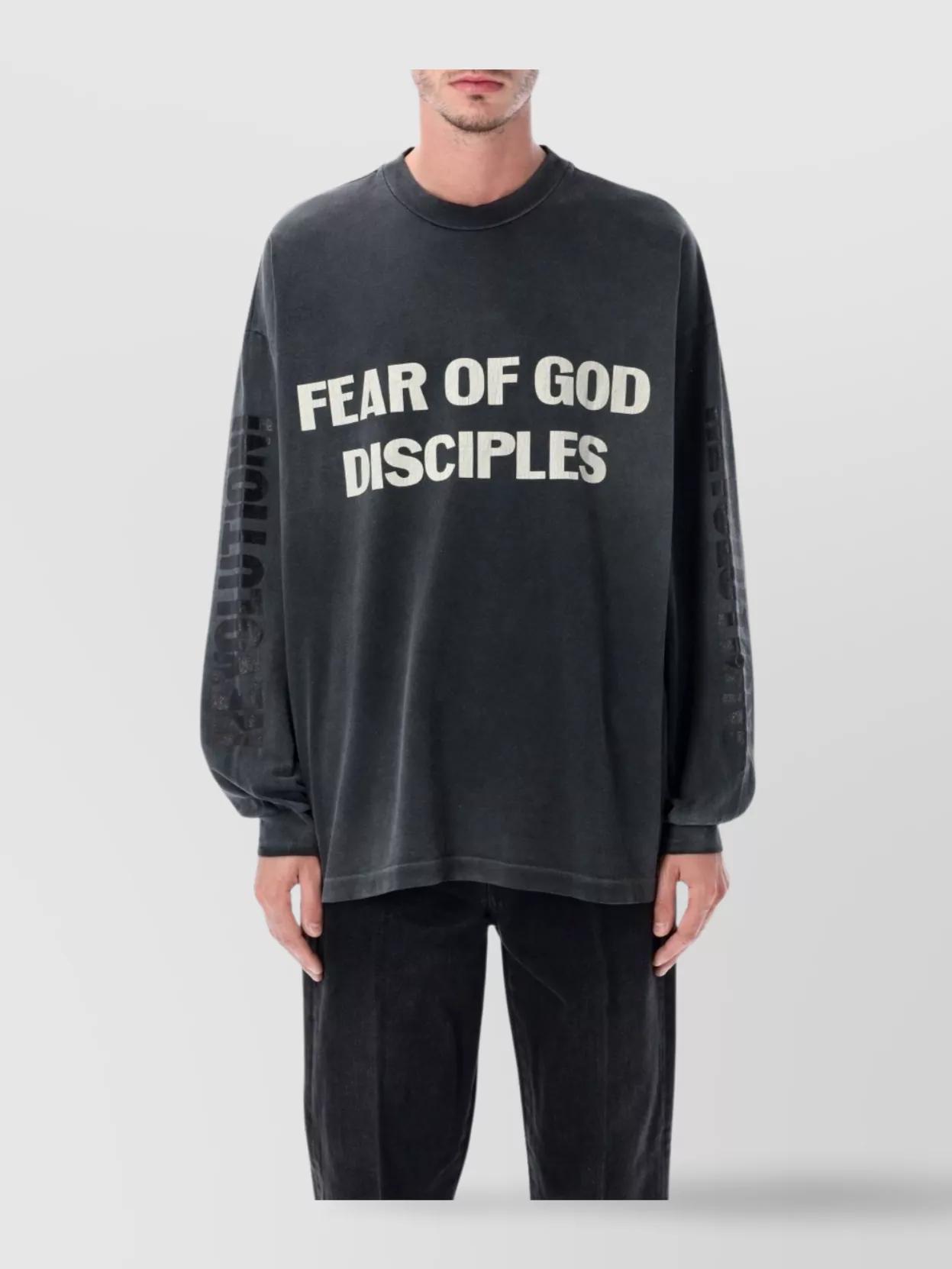 トップス FEAR OF GOD 8th long sleeve Fear of God Essentials Black Heavy Long Sleeve T-Shirt
