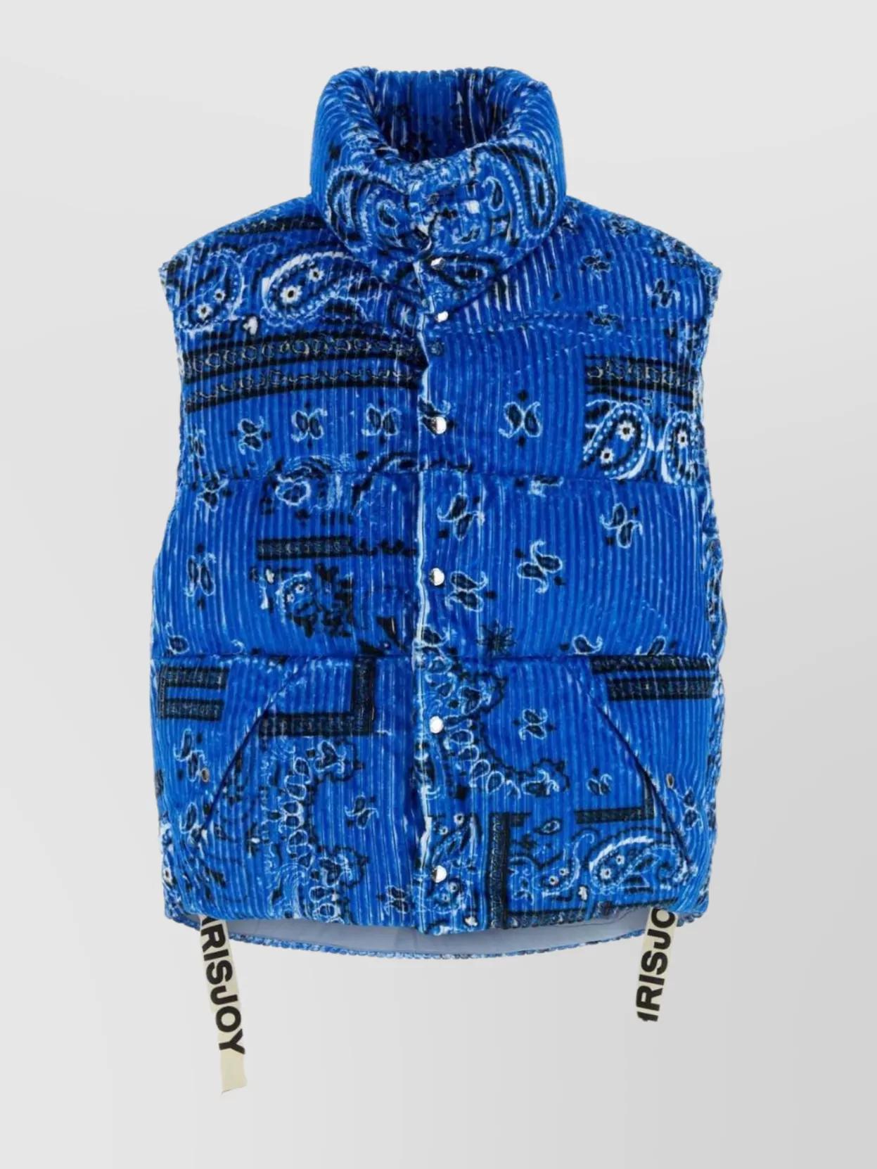 ダウンベスト KHRISJOY Sand knit sleeveless New Iconic down jacket Khrisjoy Oversize Sleeveless Down Jacket With Bandana Print