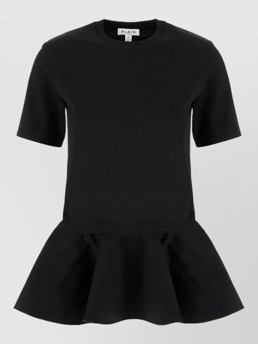 black short sleeve peplum dress Classic Short Sleeve Peplum Dress Wedding Guest Dresses VOS LEE