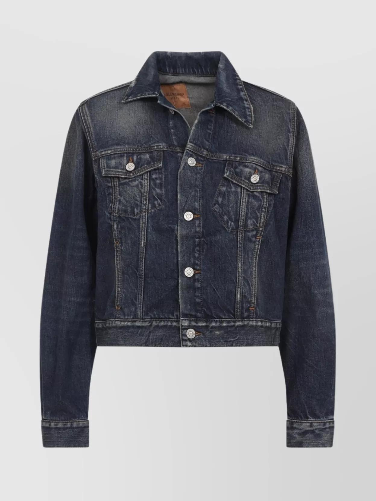 ジャケット BALENCIAGA Dark blue denim Hourglass jacket Balenciaga Denim Hourglass Jacket - Bergdorf Goodman
