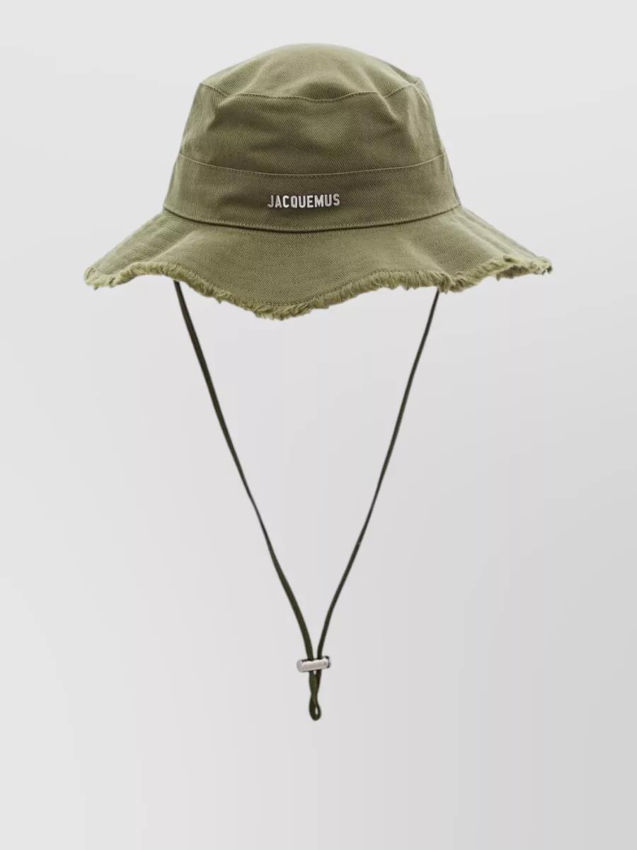 Jacquemus Cotton Frayed Bucket Hat in Green | Lyst