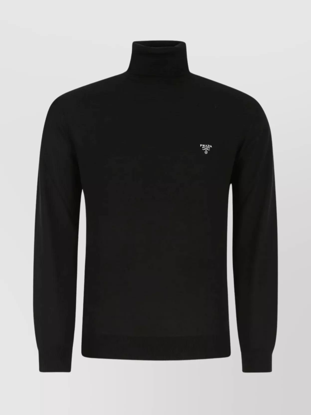 Prada Wool Sweater Lightweight Ribbed Turtleneck in Black for Men  
