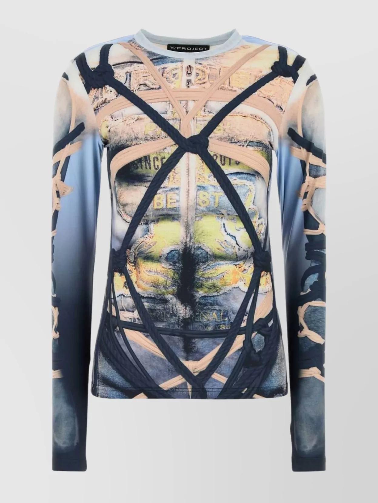 トップス Y/Project Upside Down Long Sleeve TShirt AMANA LONG SLEEVE KNIT in TIE DYE | The UPSIDE
