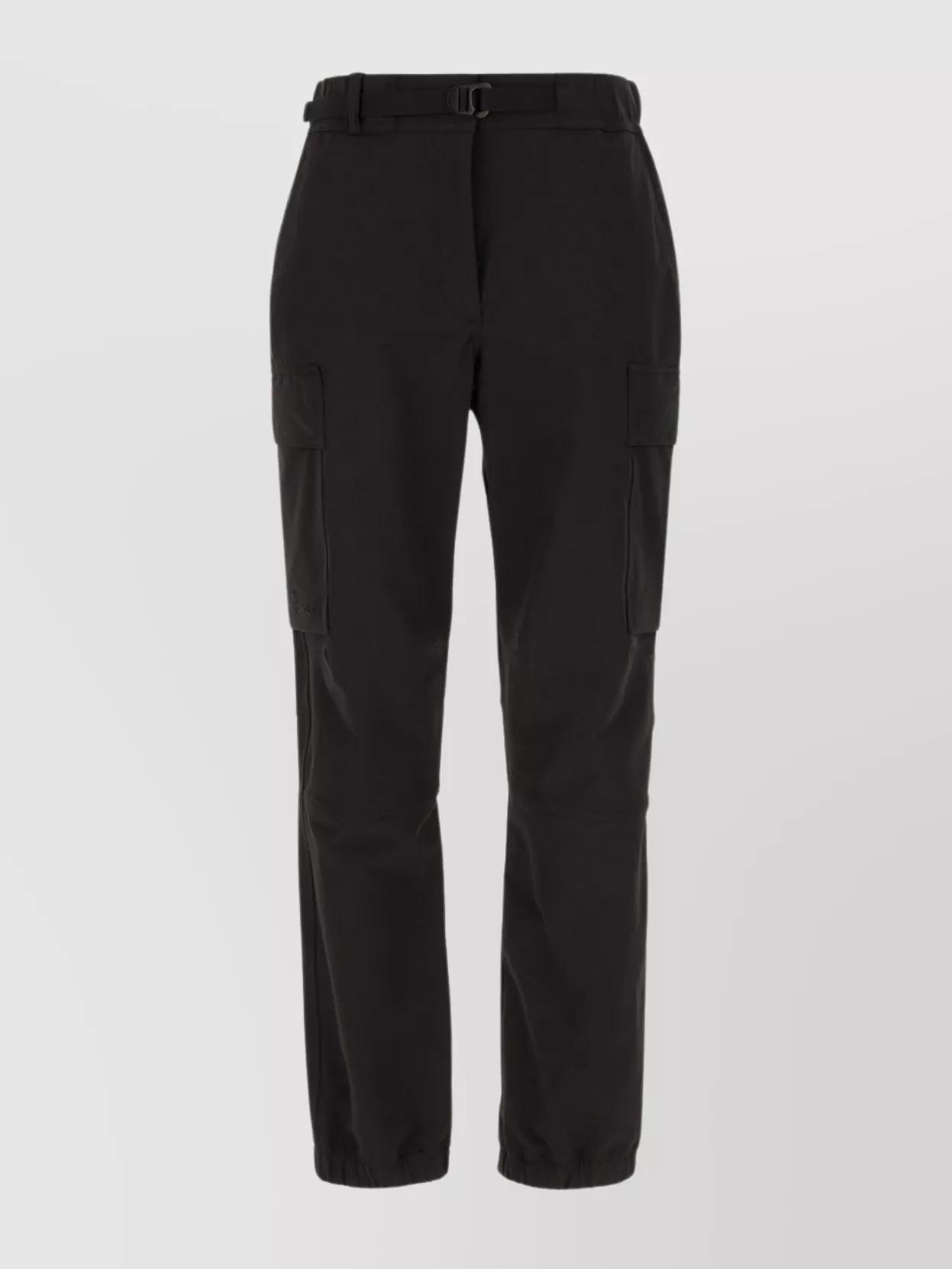 パンツ MONCLER Women Straight Pants 8H000 05899YG Black Moncler Moncler Ladies Black Straight Leg Canvas Trousers