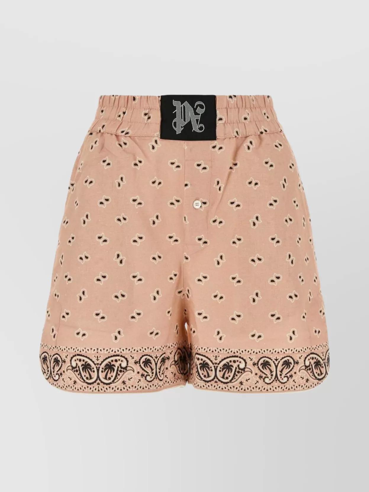 【関税&送料込】Palm Angels Printed Linen Blend Shorts Palm Angels Shorts for Women | Online Sale up to 76% off | Lyst
