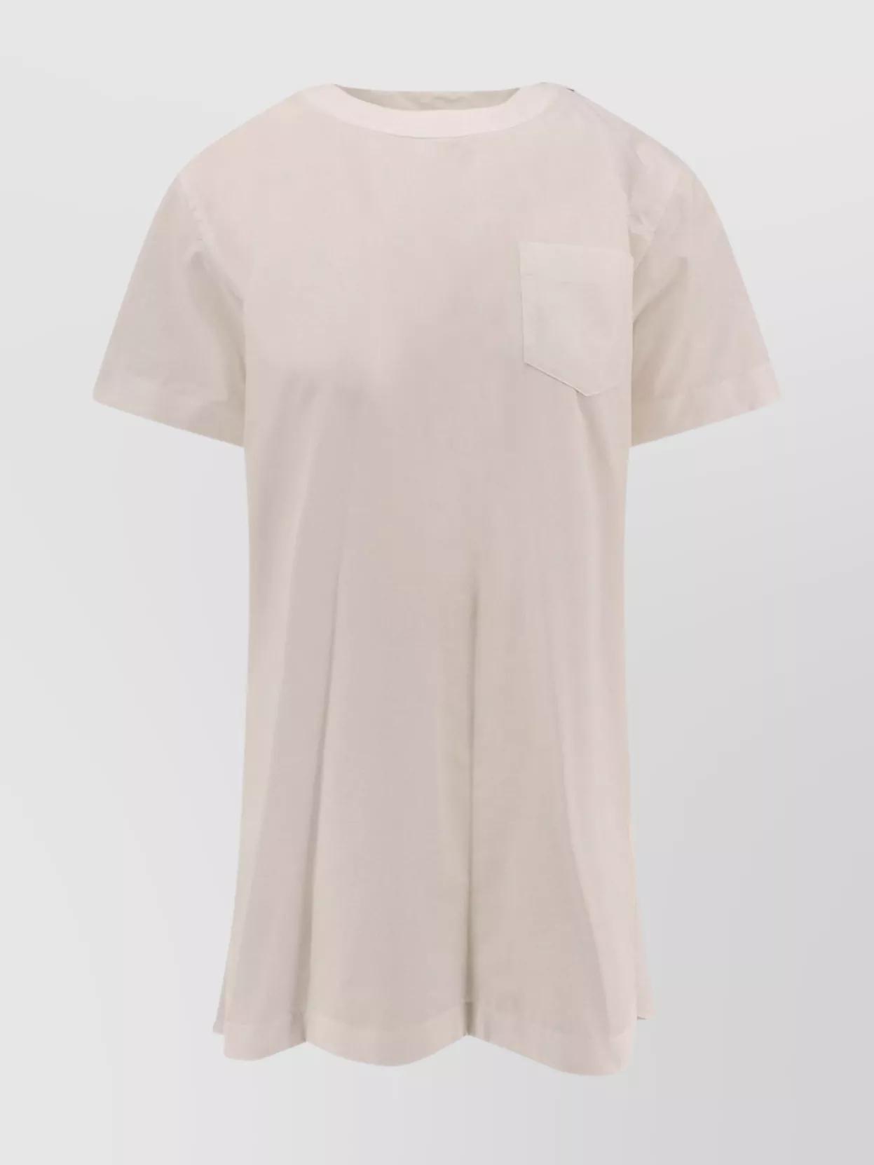 SACAI Dress with draped cotton inserts on the back サカイ Sacai Draped Cotton Inserts Dress With Back Ruffle in Pink
