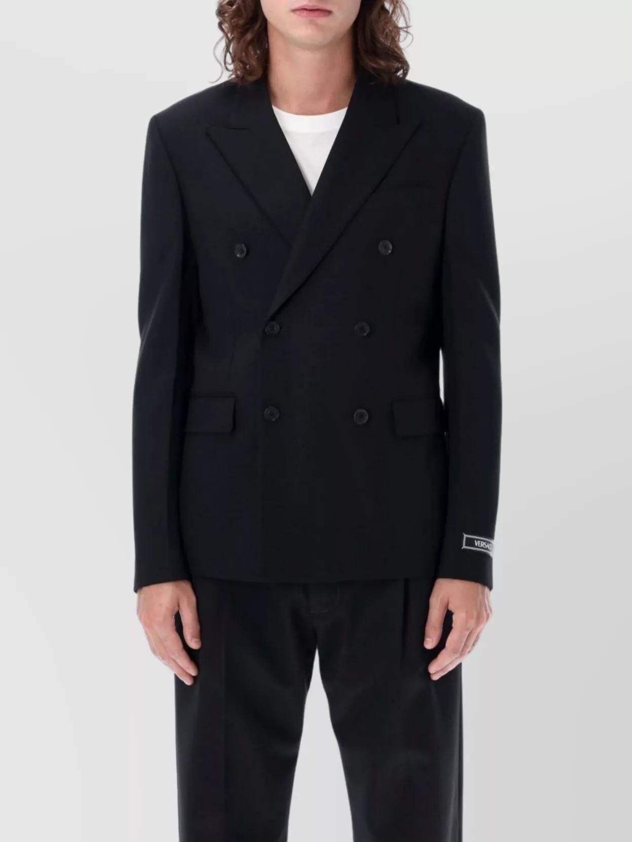 Single-Breasted Tailored Jacket Black | VERSACE UK