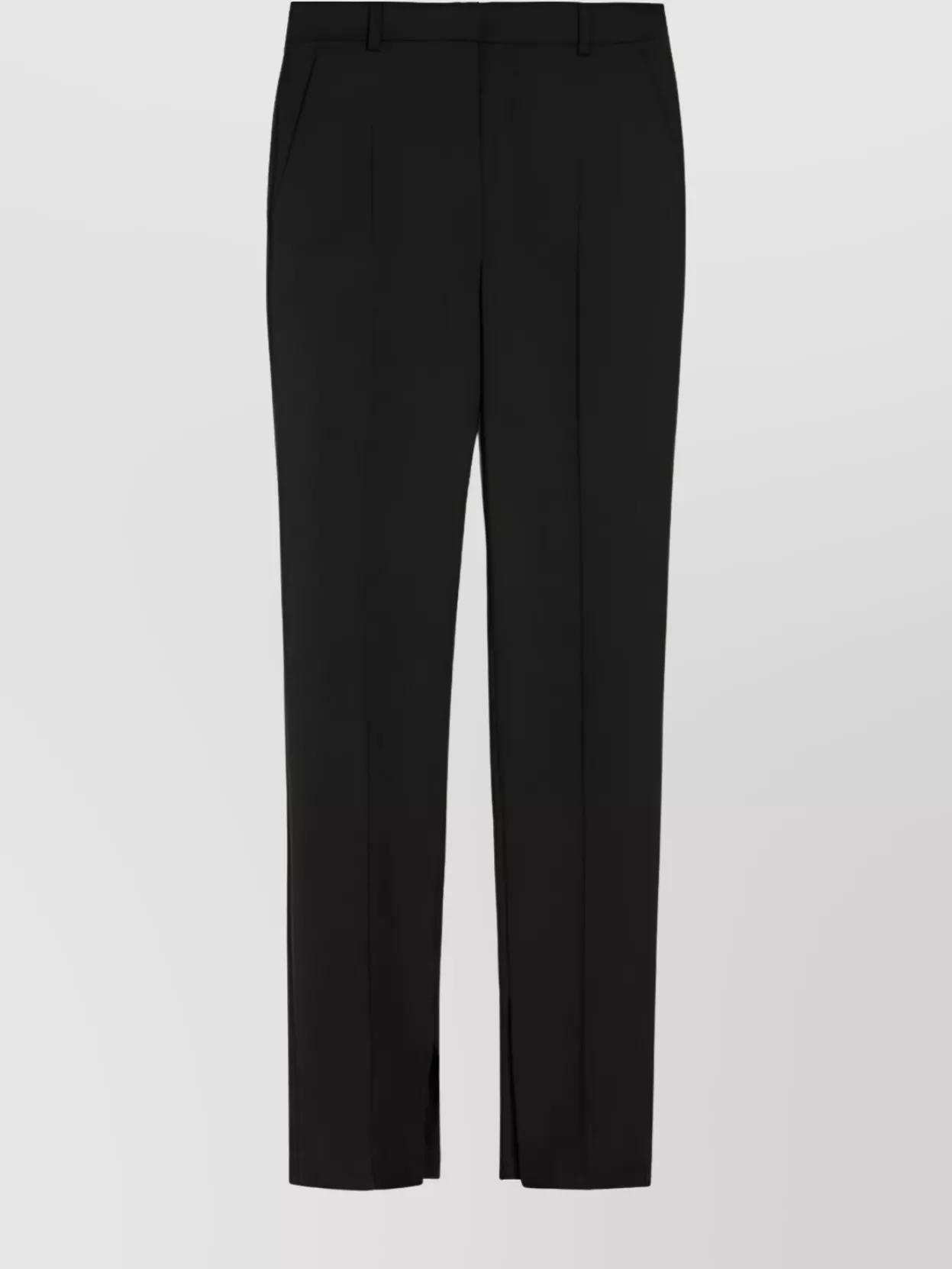 パンツ SPORTMAX Women Straight Pants MARCHE003 Black Five-pocket nappa-leather trousers, black | Sportmax