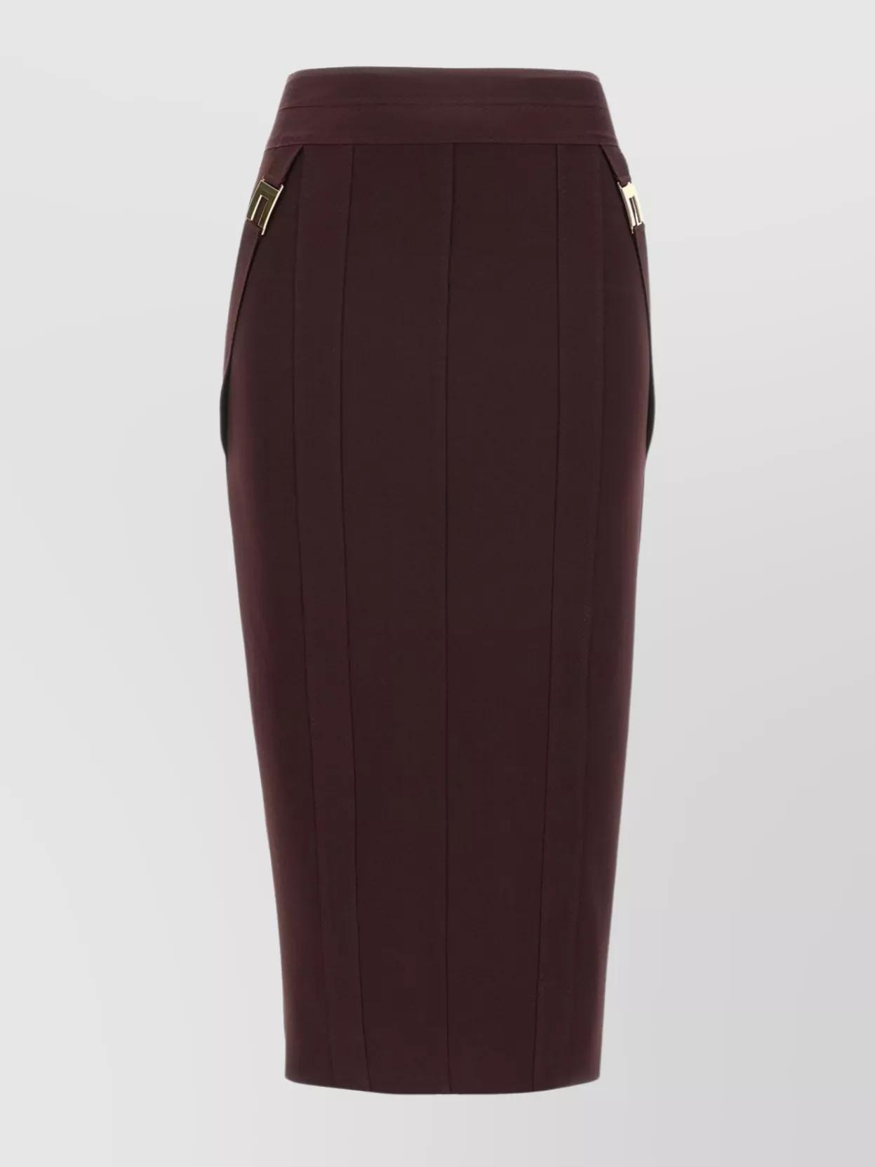 スカート ELISABETTA FRANCHI FAUX LEATHER BELTED MIDI SKIRT Elisabetta Franchi Skirts for Women | Online Sale up to 50