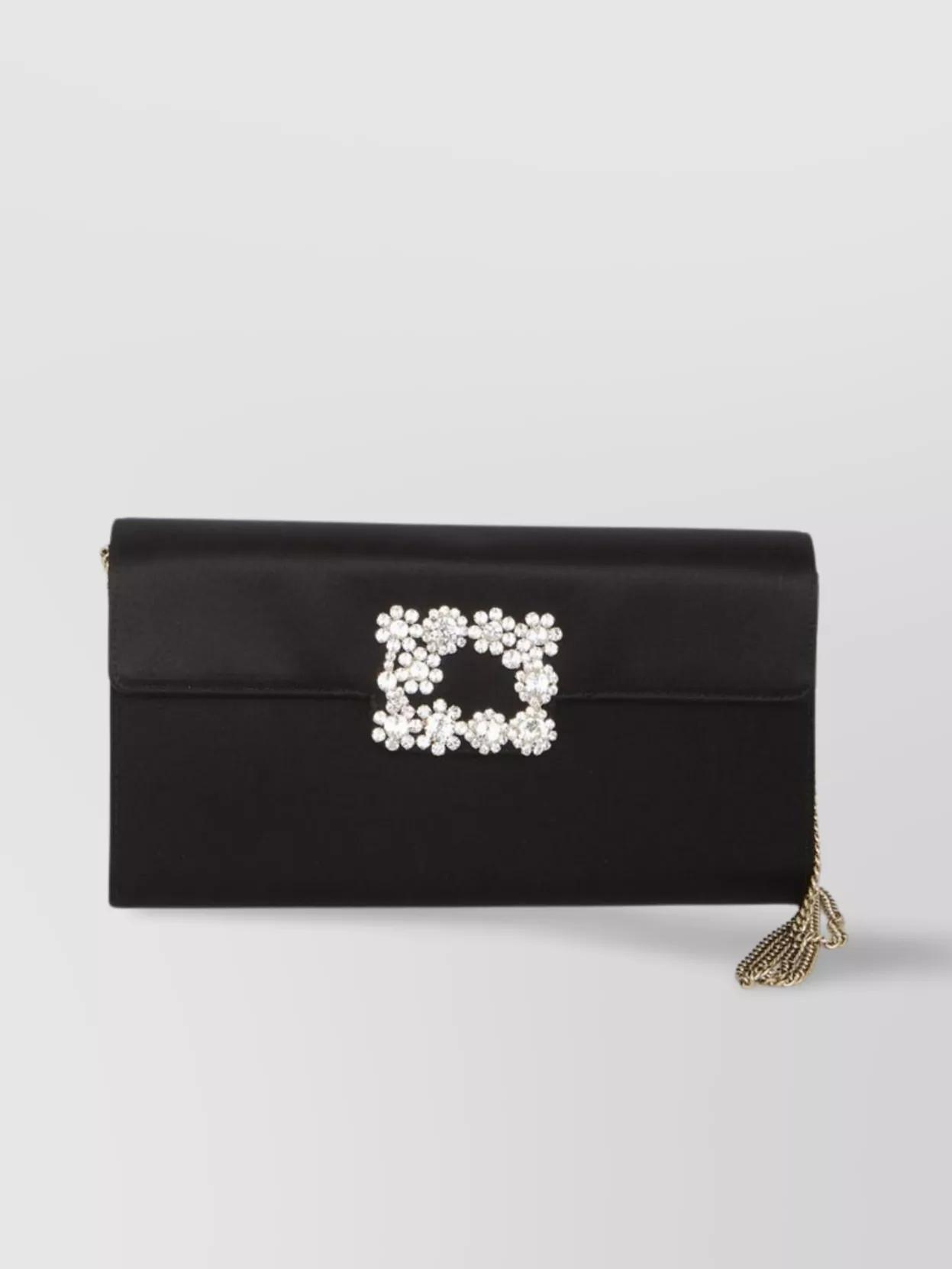 クラッチバッグ Roger Vivier Flower Buckle Pouch Jewel Efflorescence Mini Bag in velvet Multicolour Woman