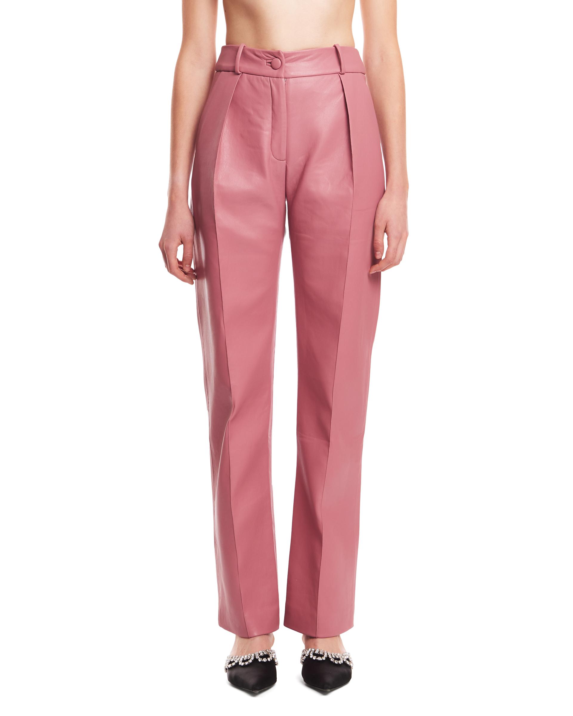 pink leather trousers