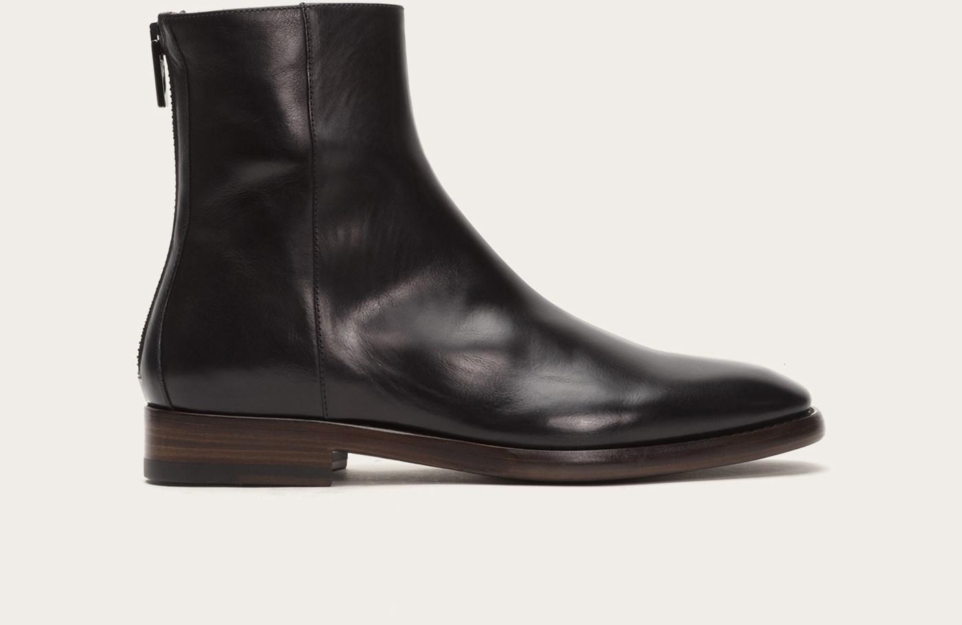 frye wright back zip leather boot