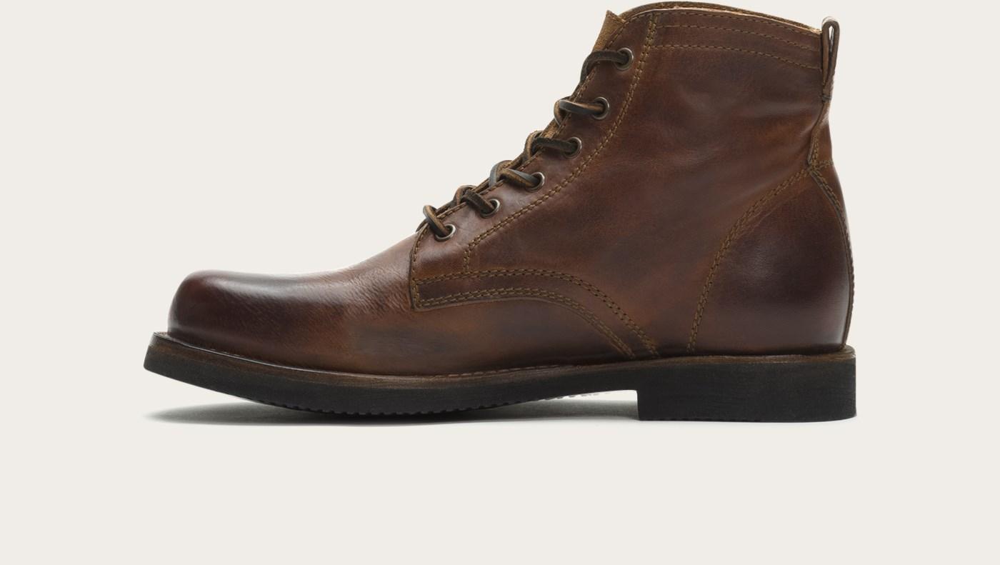 Frye Leather Roland Lace Up Boots Frye Since 1863 In Camel Brown For Men Lyst