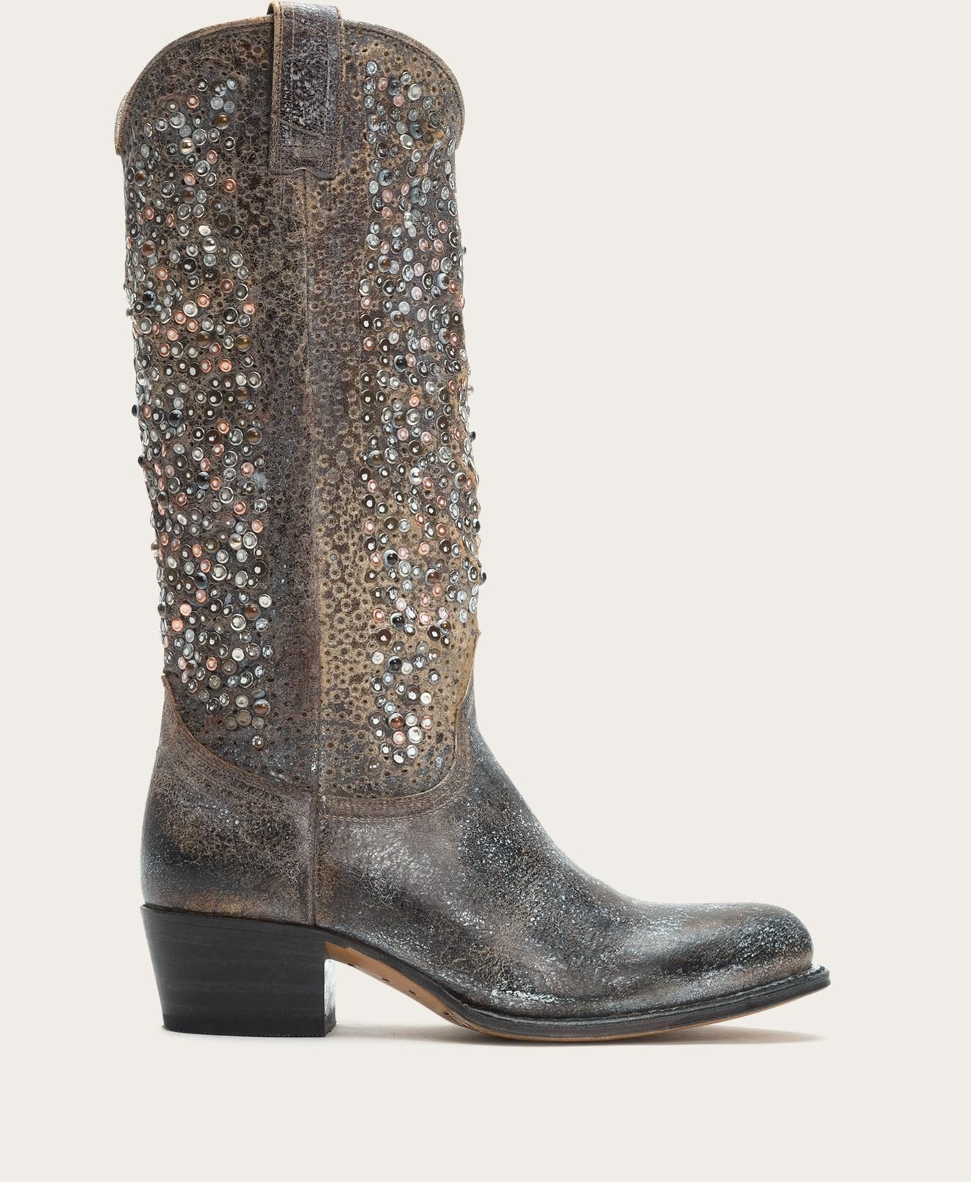 frye deborah studded boots