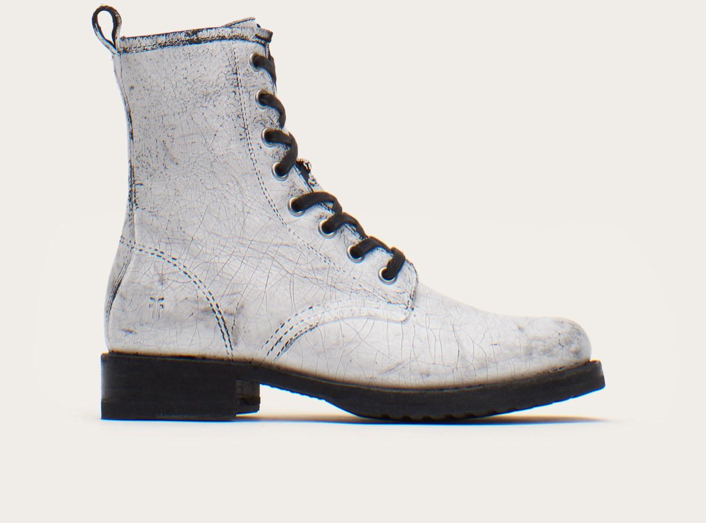 frye white combat boots