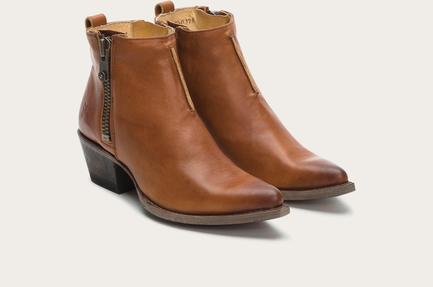 Frye sacha moto shortie cognac sale